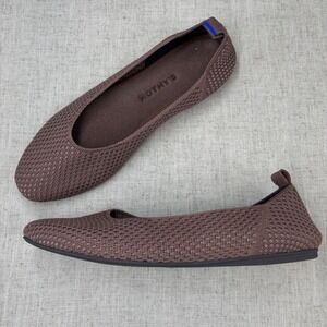 Rothy's The Max Square Flats Brown Knit Slip On Ballet Shoes Women's size 10.5‎